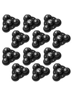 Buy Self Adhesive Mini Caster Wheels, 360°Rotation Self Adhesive Caster Wheels, Mini Swivel Wheels for Kitchen Appliances Small Furniture Storage Box Trash can (Black - 12pcs) in Saudi Arabia