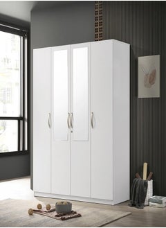 Buy Kulltorp Plus 4-Door Wardrobe With Mirror 52 x 182 x 160 cm in Saudi Arabia