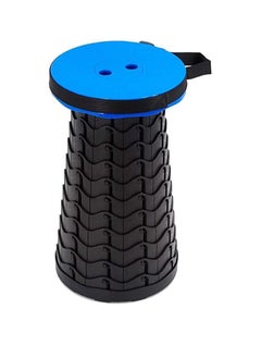 Buy Portable Telescopic Retractable Outdoor Stool Black & Blue in UAE