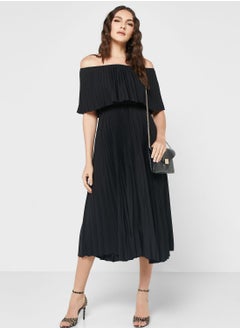 اشتري Off Shoulder Pleated Dress في الامارات