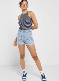 Buy Paperbag Denim Shorts in UAE