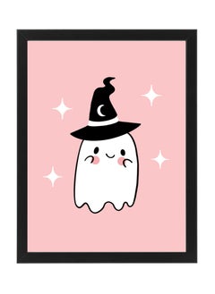 اشتري Halloween Cute Ghost and Witch Hat Framed Poster 30x40cm - Spooky Halloween Wall Art Decor for Kids' Rooms, Home, Nursery, or Party - Trick or Treat Halloween Decoration Gift في الامارات