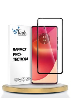 Buy Motorola Edge 50 Fusion 5G 2024 Premium Edge-Pro Series Full Glue Full Cover Tempered Glass Screen Protector - Clear/Black in UAE