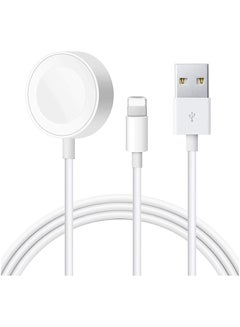 Buy [Apple Mfi Certified] For Apple Watch Charger Magnetic Charging Cable, 2 In 1 Iphone Watch Charger Cord 4.9 Ft For Apple Watch Series Se/7/6/5/4/3/2/1 Iphone 13/12/11 Pro Max/Xs Max in UAE