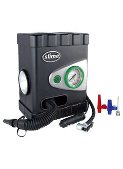 اشتري 12 V Deluxe All-Purpose Analog Tyre Inflator with LED Light Black 65 cm في السعودية