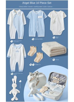 اشتري Newborn Baby Gifts Set Newborn Layette Gifts Set Baby Boys Gifts Premium Cotton Baby Clothes Accessories Set في الامارات