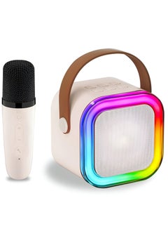 اشتري Music speaker (BDT-K22 ) - wireless Bluetooth connection - equipped with microphone - colorful lighting (Beige) في مصر