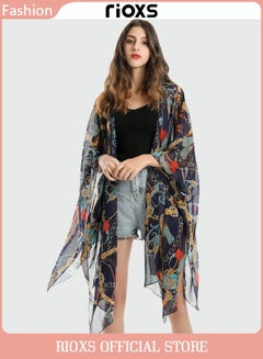 Womens Kimono Cover Ups for Beach Floral Short Sleeve Loose Summer