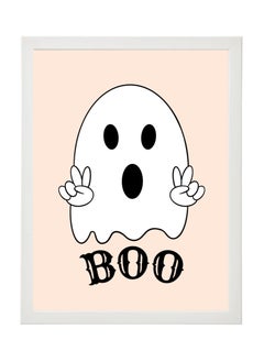 اشتري Halloween Ghost Boo Framed Poster 30x40cm - Spooky Wall Art Decor for Home, Office, or Party , Trick or Treat Pumpkin Artwork, Halloween Decoration Gift Idea في الامارات