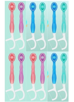 Buy 12 Pcs 5-in-1 Disposable Toothbrushes, Tooth Flossing Inter Dental Brush with Toothpaste,with Floss Tongue Scraper Toothbrush in Saudi Arabia