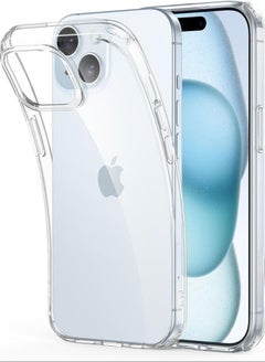 اشتري iPhone 15 Plus Shockproof Anti Yellowing Crystal Clear Military Grade Protection Bumper Case Cover for iPhone 15 Plus (Transparent) في الامارات