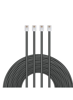 اشتري Handmade Telephone Landline Extension Cord Cable Line Wire with Standard RJ-11 6P4C Plugs (3M, BLACK) في الامارات