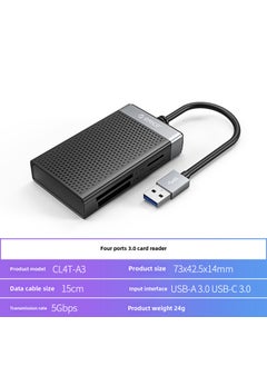 Buy 2TB High-Speed 5Gbps Multi-Port USB 3.0 Card Reader CL4T-A3 (four-port USB-A3.0 card reader (same Read)) in UAE