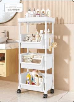 Buy 4-layer Storage Cart,Living Room/Kitchen/Bathroom Storage Rack,30×20×85CM in UAE