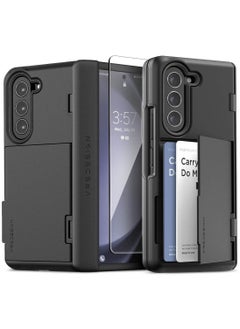 Buy Terra Guard Modern GO Samsung Galaxy Z Fold 5 Case Cover With [Hinge Protection]  [2 Card Holder Compartment] & Front Screen Protector - Matte Black in UAE