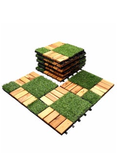 Buy 9 Piece Wood Floor Tile Set in Saudi Arabia