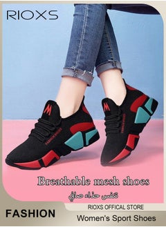 Buy Women's Sports Shoes, Breathable Mesh Platform Sneakers, Comfy Sport Shoes For Running Walking Jogging, Miss Womens Athletic Shoes, Anti-slip Soft Rubber Sole Trainers, Ladies Tennis Shoes For Indoor Outdoor Activities in Saudi Arabia