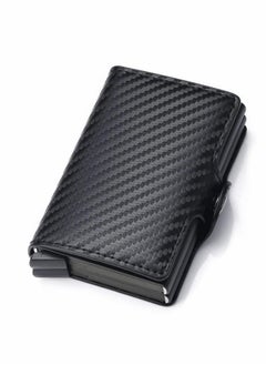 اشتري Card Holder, Men Credit Money Clip Wallets for Men, Slim Case Front Pocket Anti-theft-RFID Auto Pop up Travel Thin (Carbon Leather) في الامارات