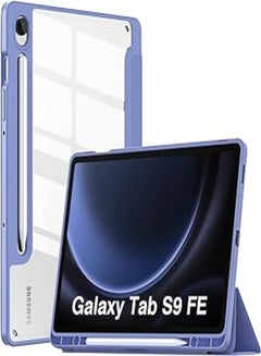 اشتري Dl3 Mobilak Hybrid Slim Case for Samsung Galaxy Tab S9 FE 5G 10.9 Inch/Galaxy Tab S9 11 Inch 2023 with S Pen Holder, Shockproof Cover with Clear Transparent Back Shell, Auto Wake/Sleep (Lavender) في مصر