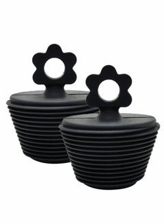 Buy Universal Bathtub Stopper 2 Pack Universal Drain Stoppers Bathtub Stopper for Bathtub and Bathroom Sink Drains Kitchen Silicone Sink Stopper for Kitchen Bathtub Sink Drains Black Flower in UAE