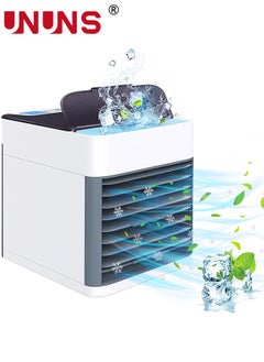 Buy Air Cooler Fan,3-IN-1 Portable Air Conditioner Humidifier,Evaporative Air Cooling,3 Fan Speeds,7 Colors Night Light,Cooler Fan For Desk Office in Saudi Arabia