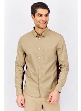 اشتري Men Regular Fit Chest Pocket Long Sleeves Casual Shirt, Legend Khaki في الامارات