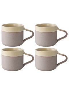 Buy Set of 4 Handmade 270ml Two-Tone Colored Mugs Perfect for Specialty Coffee Drinks, Latte, Cafe, Mocha and Tea in UAE