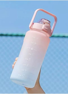 Buy Motivational Large Water Bottle 2000ML Plastic With Time Markers Leak Proof  For Kids School Water Bottles in UAE