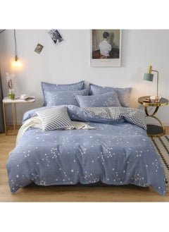 Buy 4-piece Thick Cotton Bed Set - With 1 Duvet Cover (200 X 230 Cm) And 2 Pillow Cover (48 X 74 Cm) And 1 Sheet (230 X 240 Cm) - Grey in Saudi Arabia