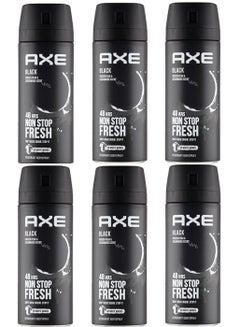 Buy Non Stop Fresh Black Body Spray Deodorant 150ml (Pack of 6) in UAE