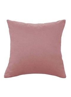 اشتري Square Soft Velvet Decorative Cushion with Solid Design and Attractive Colors 45x45 cm - Light Pink في السعودية