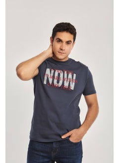 اشتري Casual Short Sleeve Comfort Fit Graphic Printed Cotton T-Shirt With Crew Neck for Men في مصر