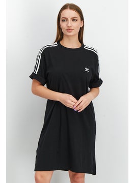 Buy Women Sportswear Fit Embroidered Logo Dress, Black/White in Saudi Arabia