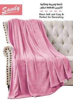 Buy SANDY Fleece Blanket, Made of Premium Microfiber, Super Soft Flannel Blanket for Bed, Sofa, Couch and Home Decorations , Single Size, (240x170)cm, Pink in Saudi Arabia