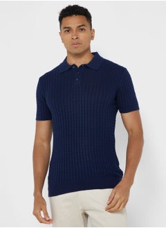 Buy Waffle Knit Polo Shirt in Saudi Arabia