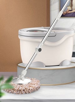Buy 360 Rotating Mop With Bucket White With Extra 2 Cloths in Saudi Arabia