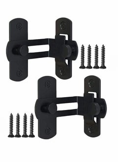 Buy Barn Door Lock with 90 Degree Stainless Steel Right Angle Buckle Gate Latch for Sliding Black(2 Pack) in Saudi Arabia