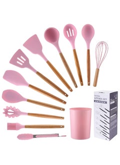 Buy 12-Piece Non-Stick Silicone Cooking Utensils Set Black 11 x 16 x 33cm in Egypt