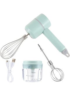 Buy Electric Hand Mixer 3-Speed Adjustable Cordless Handheld Mixer USB Rechargeable Egg Beater Portable Electric Handheld Whisk Mini Electric Mixer with 2 Stainless Steel Egg Whisks & Food Chopper in Saudi Arabia
