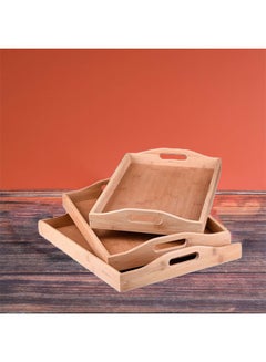 Buy Set of 3 wooden serving trays in Saudi Arabia