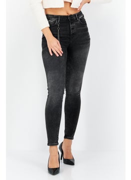 اشتري Women Skinny Fit Stretchable Denim Jeans, Black في الامارات