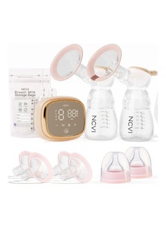 اشتري Double Electric Breast Pump 8102, Upgraded 4400mAh Battery with Night Light, Portable Breast Pump for Breastfeeding, 4 Modes & 9 Levels, LED Display, With 8 Flanges, Breastmilk Bags, Nursing Pads في السعودية