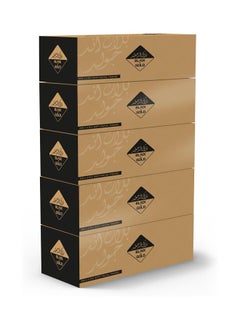 Buy 2 Ply Facial Tissue 1000 Sheets, 5 Packs of 200 Sheets - Black & Gold Boxes Contains 1000 Premium 2 Ply Tissues in UAE