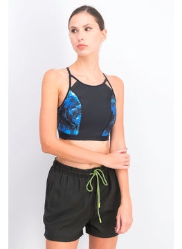 اشتري Women Printed Bikini Top, Black and Blue في السعودية