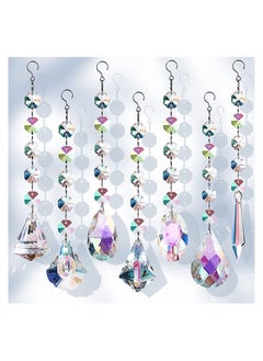 اشتري Sun Catchers with Crystals, 7 Pcs Hanging Crystals Suncatchers for Windows, Colored Crystals Prisms Glass Pendant Suncatchers Beads for Chandeliers, Garden, C hristmas Tree Decoration في الامارات