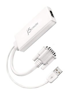 اشتري j5create JDA214 VGA to HDMI™ Video Audio Adapter, White في الامارات