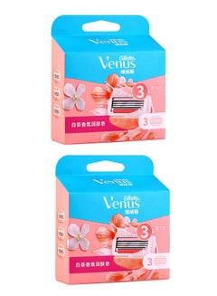 Buy Gillette Venus Comfortglide White Tea Women's Razor Blade Refills, 2Pcs 3Count in Saudi Arabia
