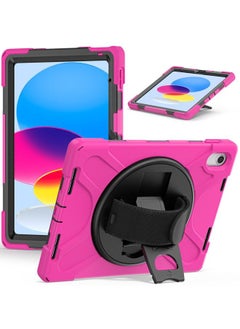 Buy IPad 10th Generation Case 2022 Upgraded Military Grade Heavy Duty Silicone Protector iPad 10th Gen 10.9 inch 2022 Cover Pencil Holder Rotating Stand Handle Shoulder Strap in Saudi Arabia