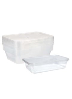 Buy 500ml Disposable Microwave Containers with Airtight Lids - BPA-Free, Leakproof, Stackable (Pack of 10) in UAE