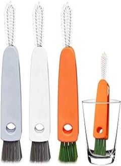 Buy 3 Pieces Bottle Cleaning Brush, 3 in 1 Multifunctional Cute Carrot Cup Lid Slot Cleaner, Portable Foldable Gap Brush for Nursing Bottle Cup Cover Lid Groove Home Kitchen Washing Tool in Egypt